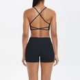 thumbnail image 4 of FNFYFH Women Seamless Workout Sets Strappy Sports Bra High Waist Booty Shorts Yoga Outfits 2 Piece Gym Athletic Clothing Set, 4 of 10