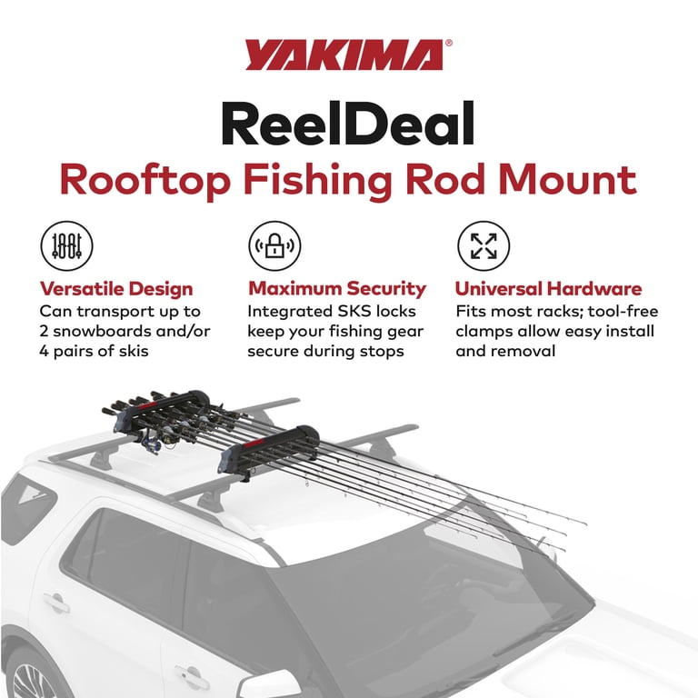 Yakima, Roof Rack Mount, ReelDeal Padded Rooftop Fishing Rod Mount - Walmart.com Yakima, Roof Rack Mount, ReelDeal Padded Rooftop Fishing Rod Mount - Walmart.com