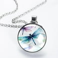 thumbnail image 2 of Dragonfly Elegant Glass Circular Pendant Necklace - Stylish and Trendy Jewelry for Women, 2 of 5