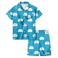 thumbnail image 1 of Girls Painted Floral Home Wear Daily Outfit Set With Comfortable Pajamas And Matching Robe, 1 of 5