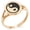 Rose Gold, variant on Stainless Steel Love Heart Yin Yang Minimalist Oval Top Polished Statement Signet Ring