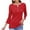 Watermelon Red, variant on AherBiu 3/4 Sleeve Length Tops for Women Button Notch V Neck Comfy Basic T Shirts Casual Loose Blouse