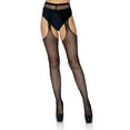 thumbnail image 2 of Leg Avenue Collants à Bretelles pour Femme Grande Taille, Résille Noire, 1X, 2 of 4