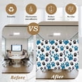 thumbnail image 5 of Blue Paw Print Window Privacy Film, Black Animals Cat Dog Colored Cartoon Static Cling UV Sun Blocking Heat Control Window Tint Day and Night, Non-Adhesive One Way Windows Privacy Cover 17.7''x78.7'', 5 of 7