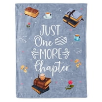 HiiKaa Book Lovers Gifts,Teacher Gifts for Women Men,Book Lover Throw Blanket,Book Club Gifts,Just One More Chapter Librarian Gifts for Teacher 60x50