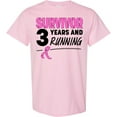 thumbnail image 3 of Inktastic Breast Cancer Survivor 3 Years and Running with Pink Ribbon T-Shirt, 3 of 5