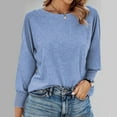 thumbnail image 3 of Plebaso 3/4 Sleeve Tops for Women Casual Tunic Tops Smocked Cuffed Loose Dressy Blouses T-Shirts, 3 of 6