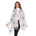 thumbnail image 3 of FORMRS Womens Scarf Winter Soft Long Big Warm Shawls Wrap Tassel Scarves, Purple Flower Pattern, 3 of 9