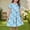 Light Blue a, variant on Spazoro Toddler Girls A-Line Dress, Short Sleeve Round Neck Casual Floral Print Princess Dresses for Child Girls Light Blue Size 13-14T