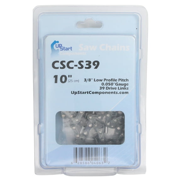 10-Inch Chainsaw Chain Replacement for Blue Max 53542 Pole Saw - (10", 3/8", .050", 39 Drive Links)