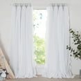 thumbnail image 4 of NICETOWN Double Layer Blackout Living Room Curtains Grommet Romantic Room Darkening Thermal Curtains, W52 x L95, Set of 2, Greyish White, 4 of 9