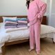 thumbnail image 3 of Pijamas de terciopelo Coral de invierno para mujer, traje cálido, ropa informal grande holgada y gruesa para el hogar, 3 of 5