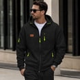 thumbnail image 2 of Men's Full Zip Hoodie Long Sleeve Casual Sweatshirt with Chest Pocket Drawstring Soft Fall Zip Up Hoodie, 2 of 6