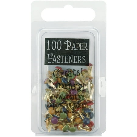 - Mini Painted Metal Paper Fasteners 3mm 100/Pkg-Round - Matte Heritage