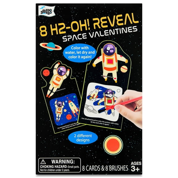 H2-Oh! Water Reveal Space-Themed Valentine's Day Greeting Card Set by BrandX