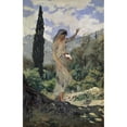 thumbnail image 2 of Frank Buchser 13x18 Gold Ornate Wood Frame and Double Matted Museum Art Print Titled - Spinning Girl on Corfu (1884), 2 of 4