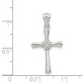 thumbnail image 3 of Auriga Fine Jewelry 925 Sterling Silver Rhodium-plated CZ Cross Pendant for Women (L - 1.07 inch, W - 15 inch), 3 of 6