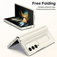 thumbnail image 4 of Case for Samsung Galaxy Z Fold 4 with Kickstand, PU Leather Hinge Protection & Full Body with Built-in Screen Protector PC Protective Phone Stand Case for Samsung Galaxy Z Fold 4G, White, 4 of 7