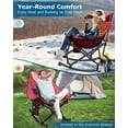 thumbnail image 3 of ZENPETIO Oversized 330lbs Capacity Outdoor Heated Rocking Chair with 3 Heat Levels, Portable Folding Heated Camping Chair for Camp, Lawn, Sports, Winter Use (Battery NOT Included) Wine Red, 3 of 11