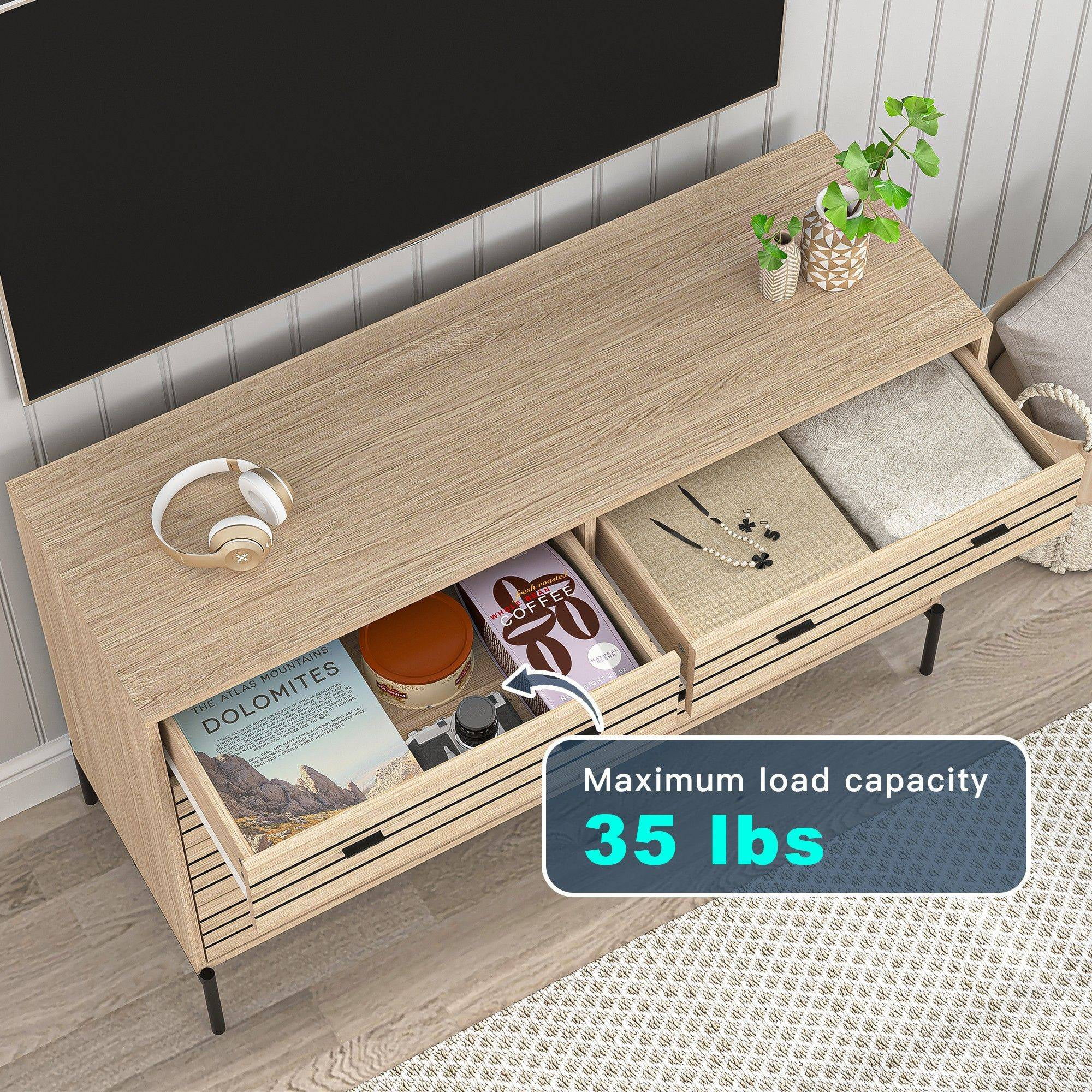 Finihen 8 Drawers Dresser, 47" Wide Modern Chest of Drawers with Curved Profile Design, Wood TV Stand Organizer for Bedroom, Living Room, Hallway, Beige Finihen 8 Drawers Dresser, 47" Wide Modern Chest of Drawers with Curved Profile Design, Wood TV Stand Organizer for Bedroom, Living Room, Hallway, Beige