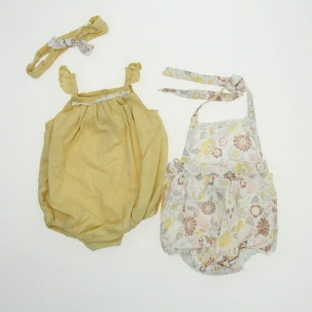 

Pre-owned Piper & Posie Girls Yellow | White Romper size: 3-6 Months