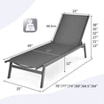 thumbnail image 3 of Costway 1 PCS Chaise Longue de Patio Fauteuil Inclinable Dossier Réglable Jardin Terrasse Gris, 3 of 10