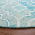 thumbnail image 3 of Safavieh Dip Dye Lairos Distressed Wool Area Rug, Turquoise/Ivory, 7' x 7' Round, 3 of 11