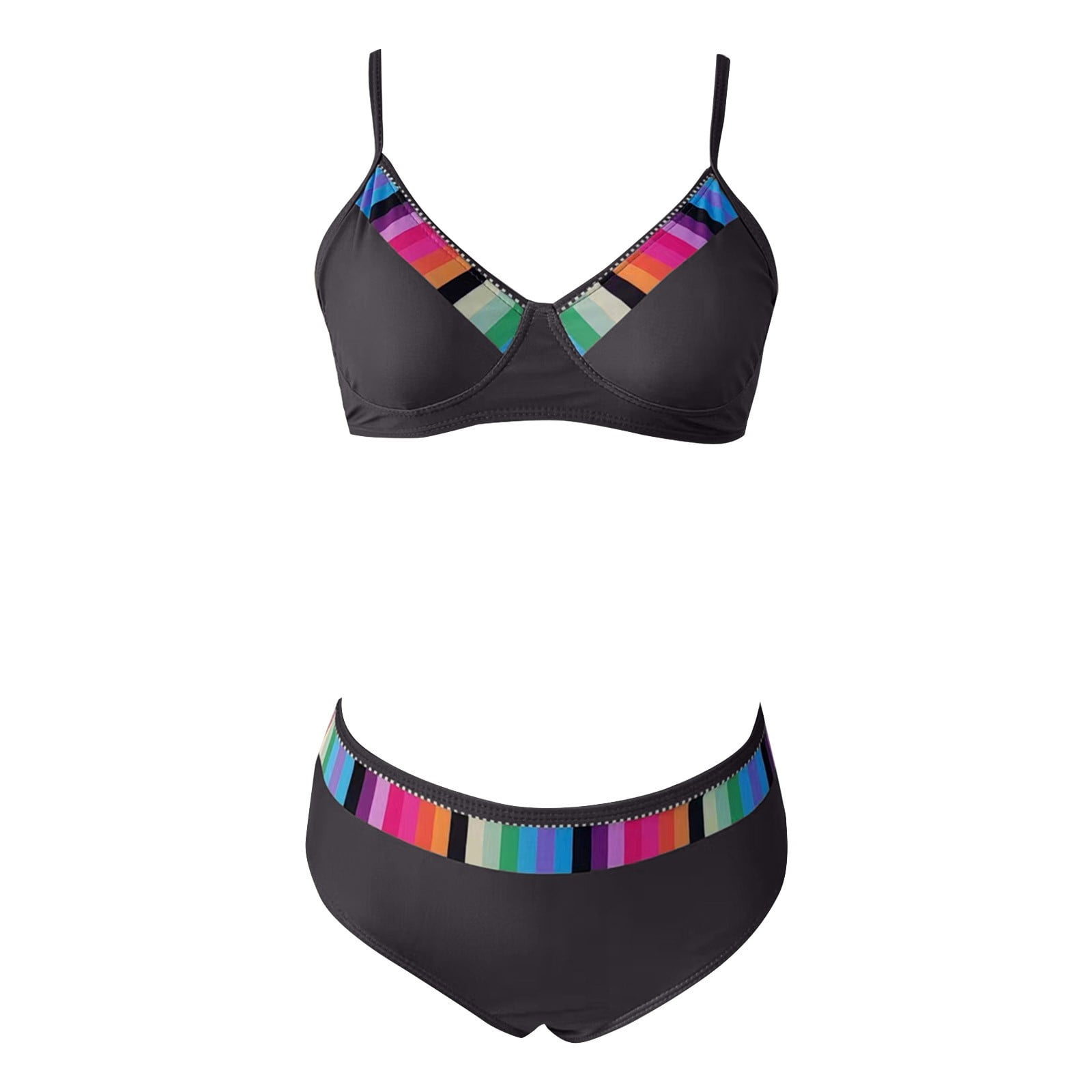 PEASKJP Women's Two Piece Swimsuits High Cut Tops And Briefs Two Piece Bathing Suits Bikini