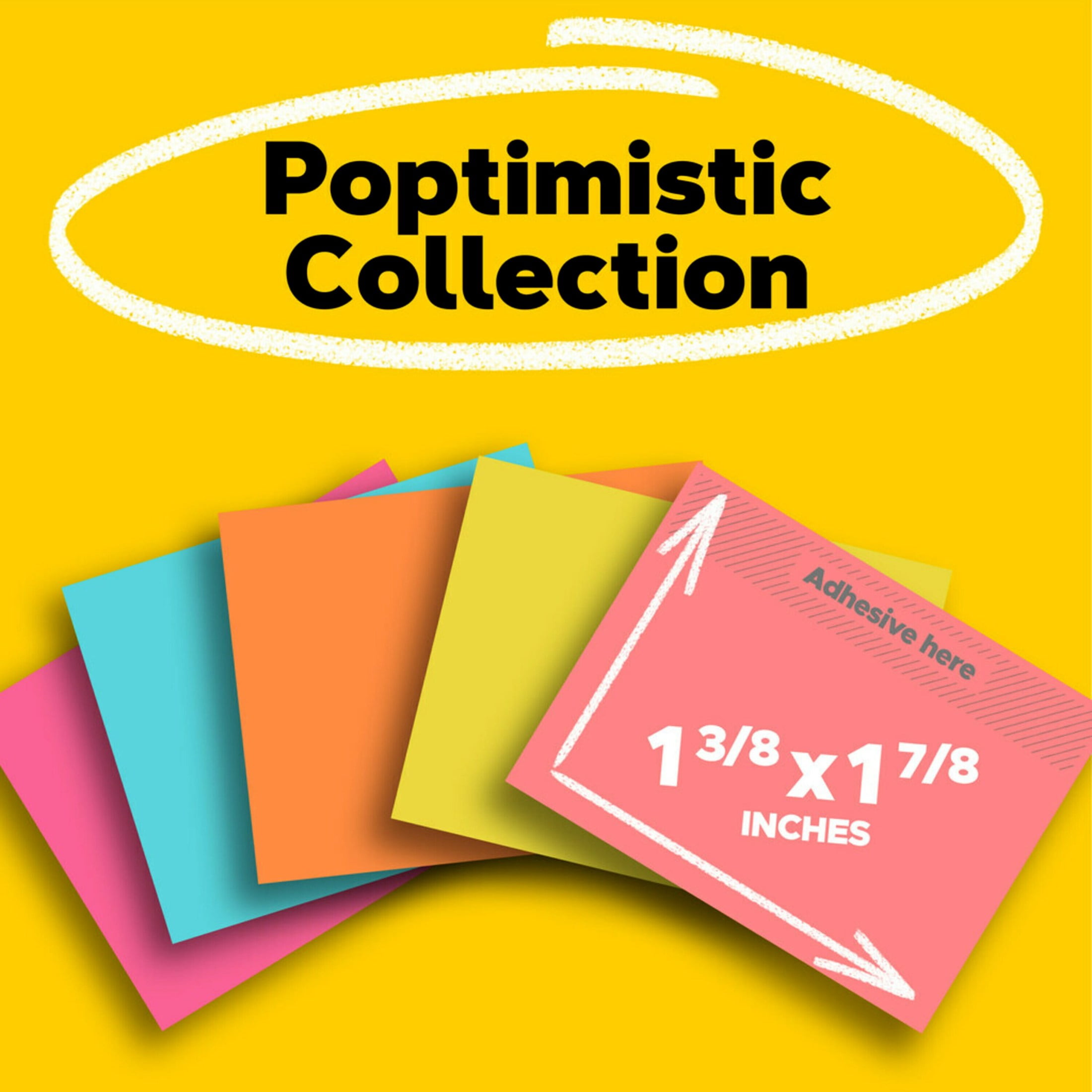 Post-it Notes Value Pack, 1 3/8 in x 1 7/8 in, Poptimistic, 24 Pads
