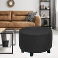 thumbnail image 7 of Round Ottoman Footrest Covers for Diameter 48-55 Black, 7 of 7