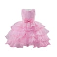 thumbnail image 2 of Fozruso Dresses for School Casual Girls Girl Dress With 3D Floral Embroidery Bow Sash Tiered Gown Party Dress Sizes 11-12 Years, 2 of 7