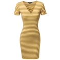 thumbnail image 2 of FashionOutfit Women's Lattice-Front Stripe Short Sleeves Dress, 2 of 3