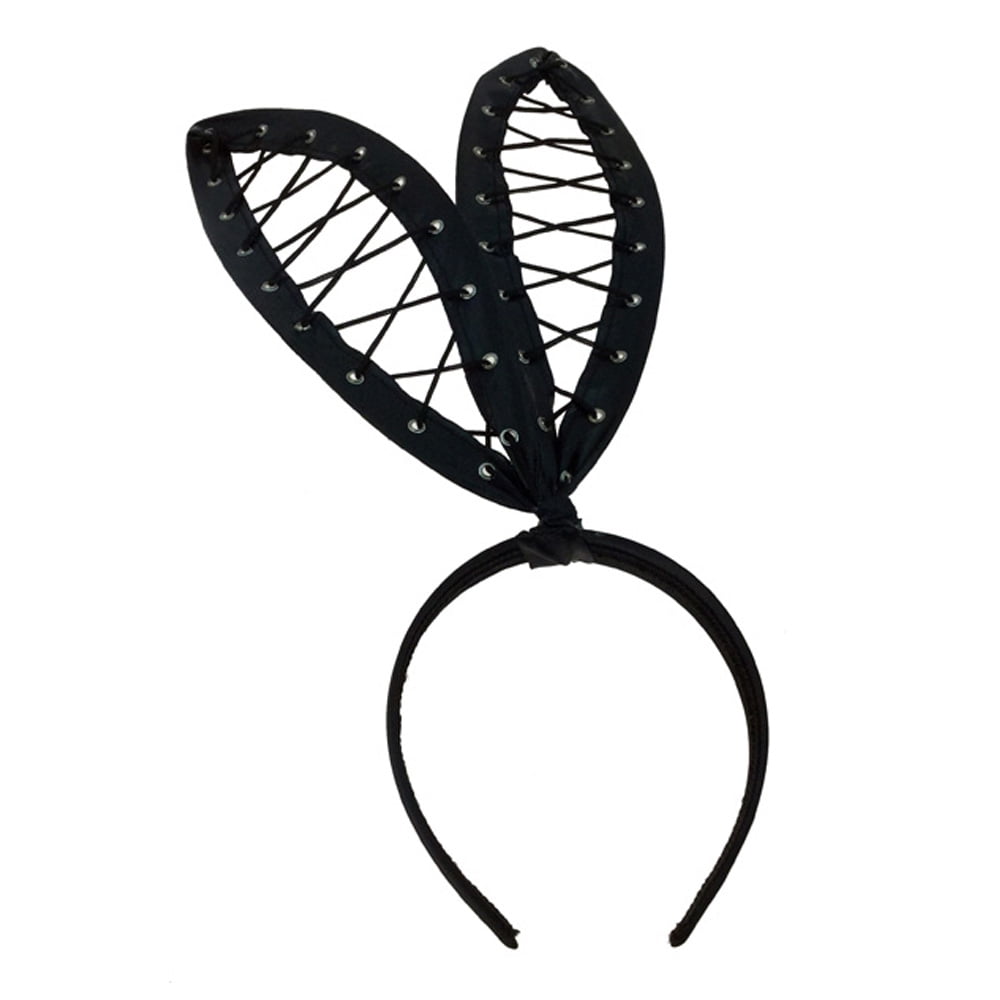 black rabbit ears headband