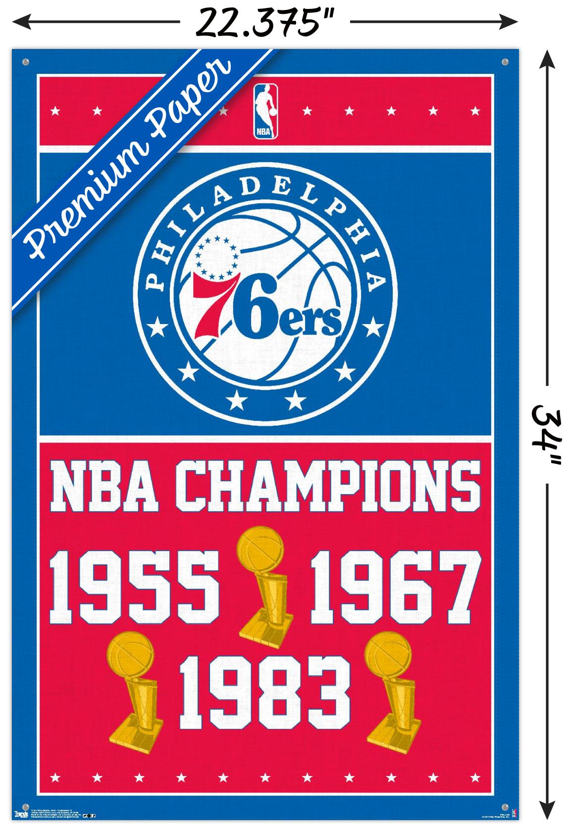 NBA Philadelphia 76ers - Champions 15 Wall Poster with Push Pins, 22.375" x 34"