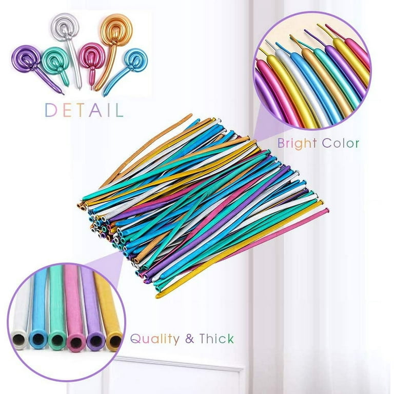 HoveBeaty 100-Pack Latex Twisting Balloons With Pump - Animal Making Party Supplies