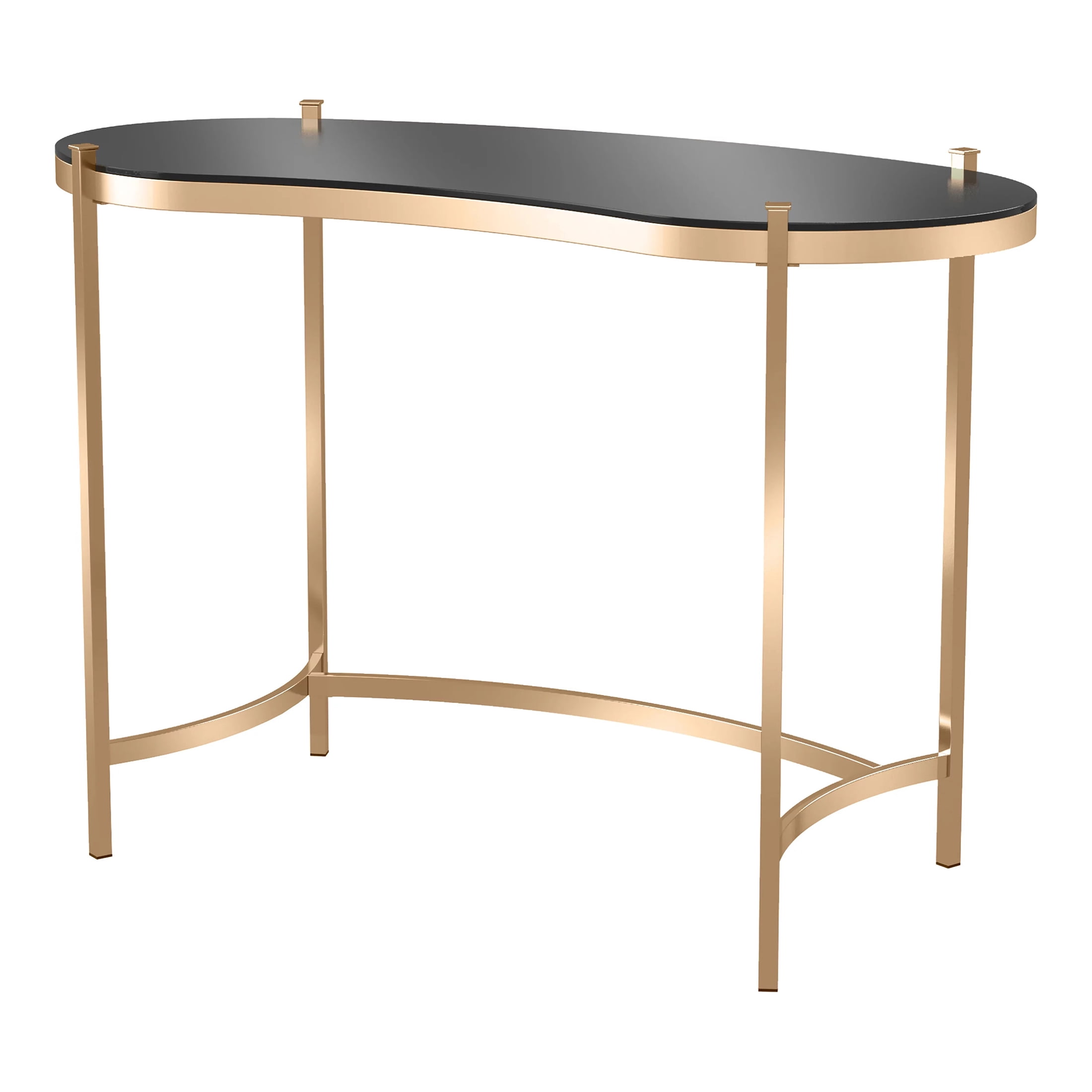 Furniture of America Harper Glass Top Desk with Metal Frame, Gold