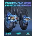 thumbnail image 3 of Dual Motor PEAK 3000W Electric Bike for Adults,31mph 48V 23Ah Electric Bicycle,26" Fat Tire Mountain Bike UL2849, 3 of 8