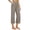 BBP82-Khaki, variant on Lumtrix Linen Capri Pants For Women Wide Leg Capris Pant Spring Summer Boho Dressy Casual Elastic Waist Beach Trousers With Pocket White M