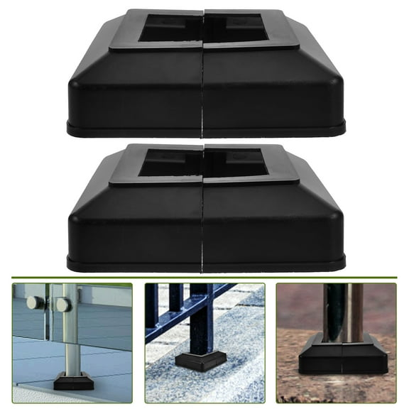 LABSERRON 2Pcs Column Wrap For Porch Railing Post Cap Plastic Split Design 11.8X11.8X1.3In