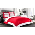 thumbnail image 1 of Ultra Soft 1000 Series 3 Piece Designer Border Reversible Red & White Twin Duvet Cover with Zipper Closure Double Brushed Egyptian Cotton Breathable, 1 of 1