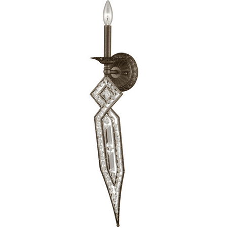 - Wall Sconces 1 Light With Antique Bronze Metal Crystal Candelabra Base 5 inch 60 Watts - World of Lamp