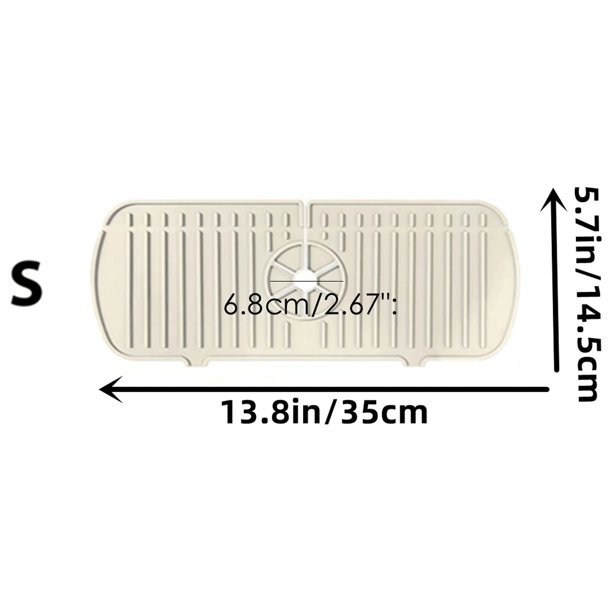 1pc BPA-Free Silicone Sink Splash Guard - Upgraded Design Faucet Handle Drip Catcher Tray for Bathroom Countertops - Anti-Splash Drain Pad - Bathroom Accessories