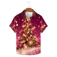thumbnail image 2 of JURANMO Christmas Shirts for Men Fashion Glitter Xmas Trees Print Hawaiian Shirt Casual Button Down Lapel Short Sleeve Tees Tops Pink S Back To College Deals, 2 of 6