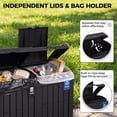 thumbnail image 6 of ZenSports 76Gal Dual Outdoor Trash Can W/Lid & Drip Tray, Weatherproof PP Patio Garbage Bin W/Wet, Dry Sorting Tags & 3 Ground Anchors & Ashtray, Black, 6 of 10