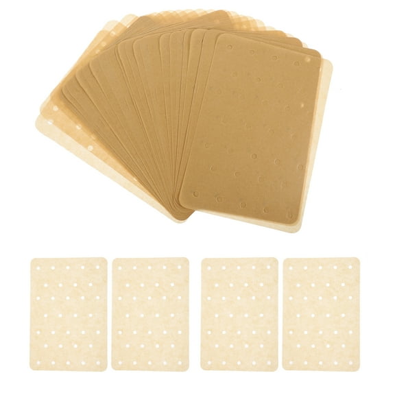 100 Sheets of Disposable Air Fryer Liner Rectangular Perforated Baking Paper Microwave Oven Liner Paper