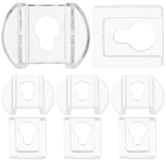 8 Pcs Transparent Photo Frame Hanging Buckle Clothes Hangers Mirror Brackets Picture Clip Keyhole Shelf Tool