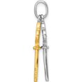 thumbnail image 2 of Sterling Silver Rhodium And Gold-Tone 2 Piece Dangle Key Pendant (Width 9.3) (Length 29.5) - Jbsp, 2 of 5