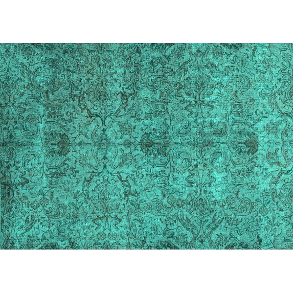 Ahgly Company Indoor Rectangle Persian Turquoise Blue Traditional Area Rugs, 4' x 6'