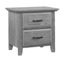 Oxford Baby Willowbrook 2-Drawer Nightstand, Graphite Gray