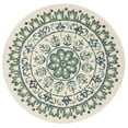 thumbnail image 2 of Safavieh Novelty 4' Round Hand Tufted Wool Rug in Ivory and Teal, 2 of 6
